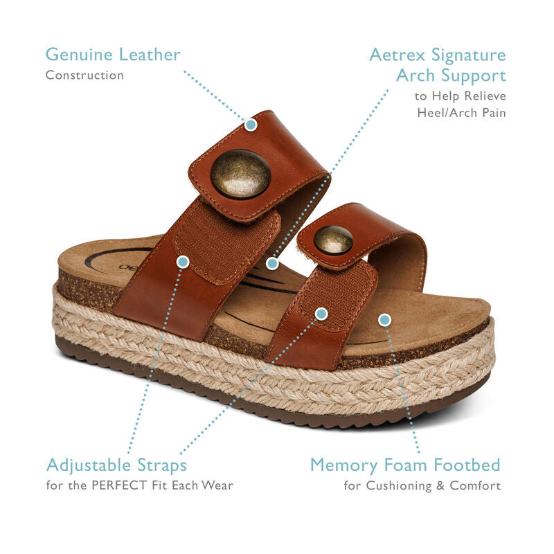 Sofie Platform Sandal - Cognac