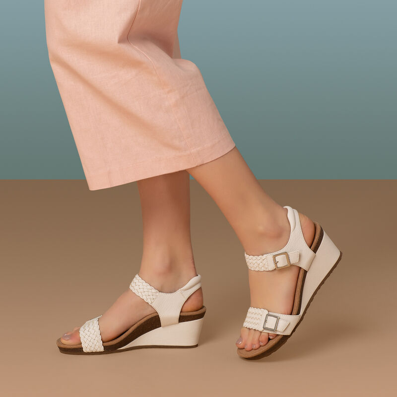 Grace Adjustable Woven Wedge - Black