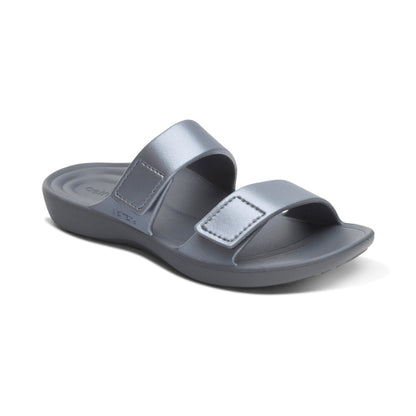 Kaia Two Band Slide - Pewter