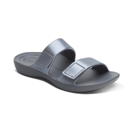 Kaia Two Band Slide - Pewter