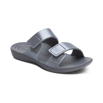 Kaia Two Band Slide - Pewter