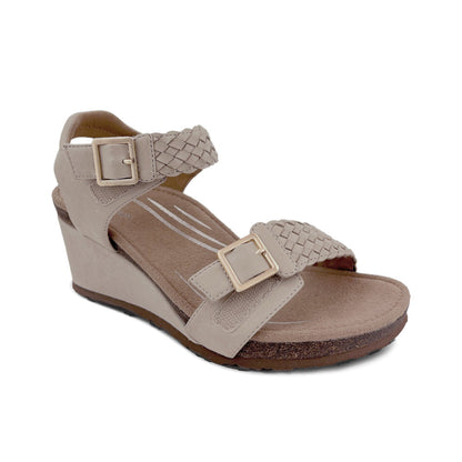 Grace Adjustable Woven Wedge - Bone