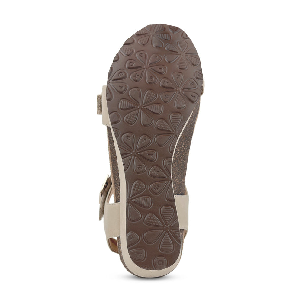 Grace Adjustable Woven Wedge - Bone