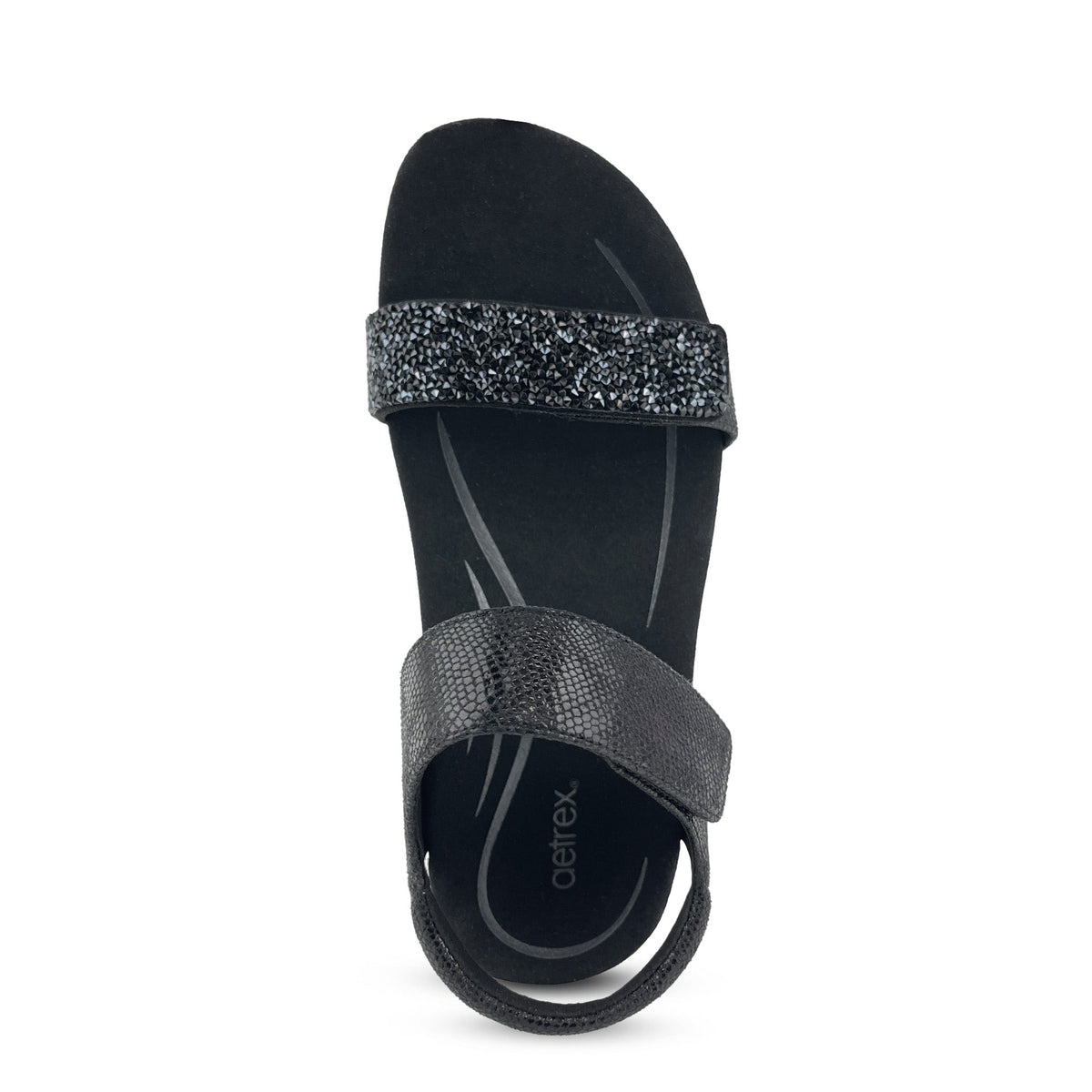 Maria Studded Quarter Strap - Jeweled Black