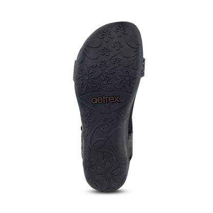 Maria Studded Quarter Strap - Jeweled Black