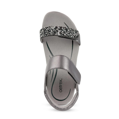 Maria Studded Quarter Strap - Jeweled Gunmetal