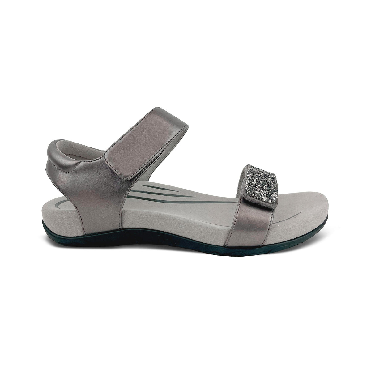 Maria Studded Quarter Strap - Jeweled Gunmetal