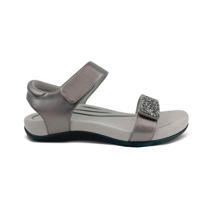 Maria Studded Quarter Strap - Jeweled Gunmetal