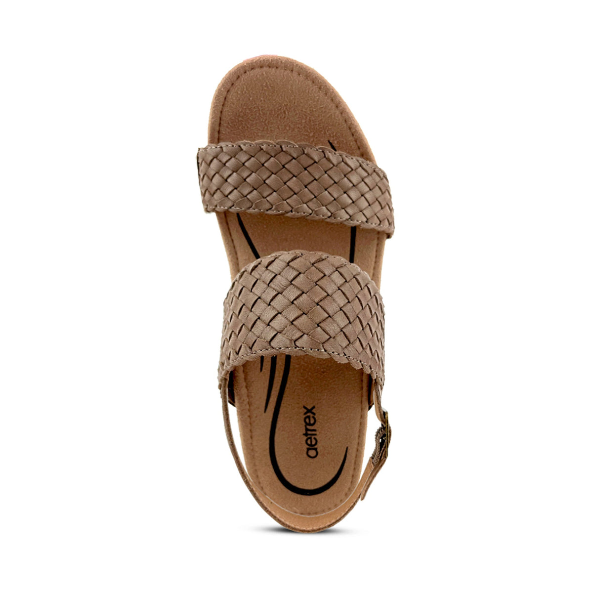 Summer Woven Quarter Strap Wedge - Taupe