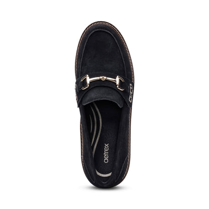 Collette Arch Support Loafer - Black Suede