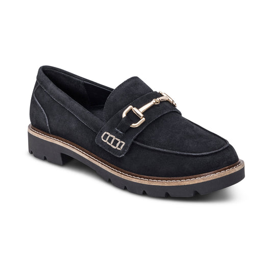 Collette Arch Support Loafer - Black Suede