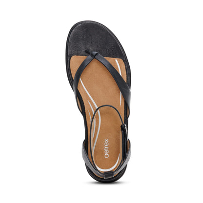 Kendall Arch Support Thong Sandal - Black