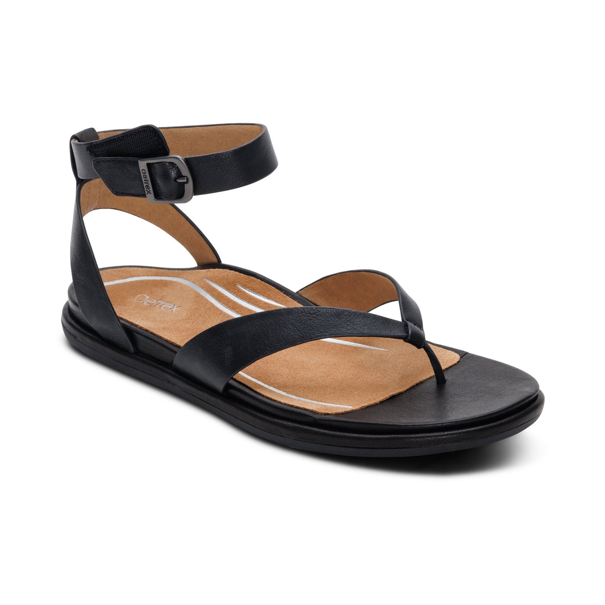 Kendall Arch Support Thong Sandal - Black
