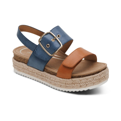 Vania Arch Support Platform Sandal - Hazy Blue