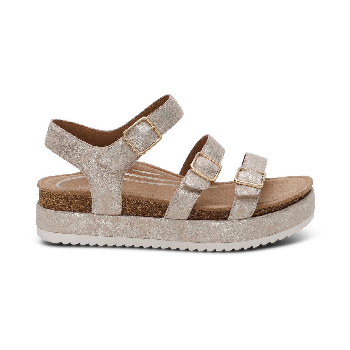 Aria Arch Support Platform Sandal - Champagne