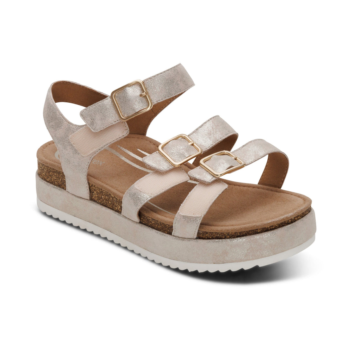 Aria Arch Support Platform Sandal - Champagne