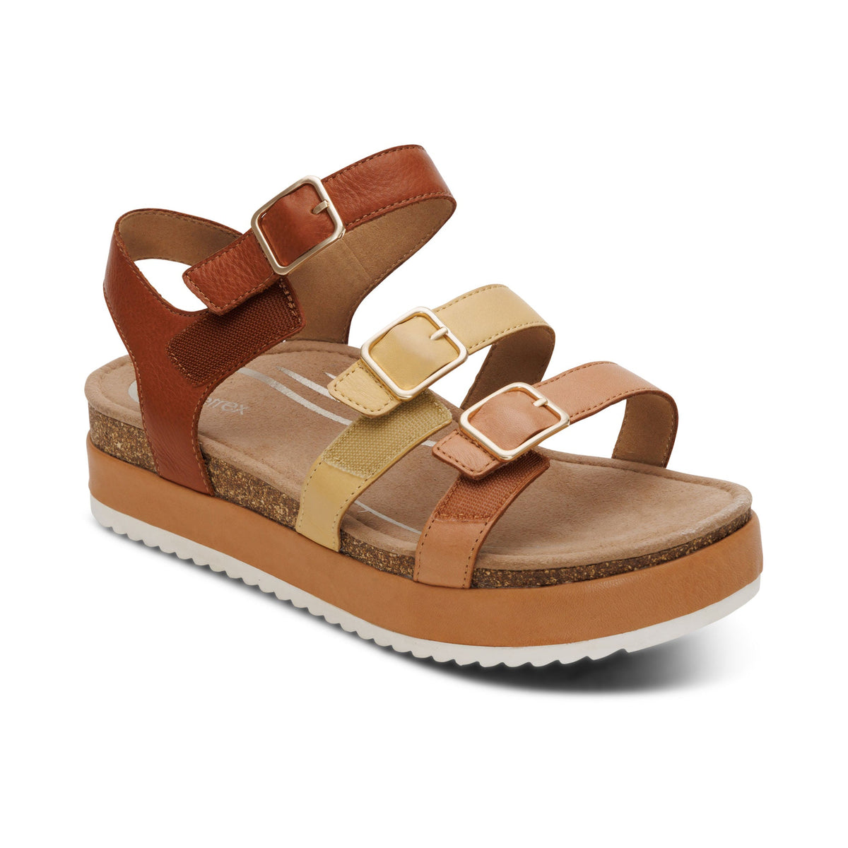 Aria Arch Support Platform Sandal - Sand Multi