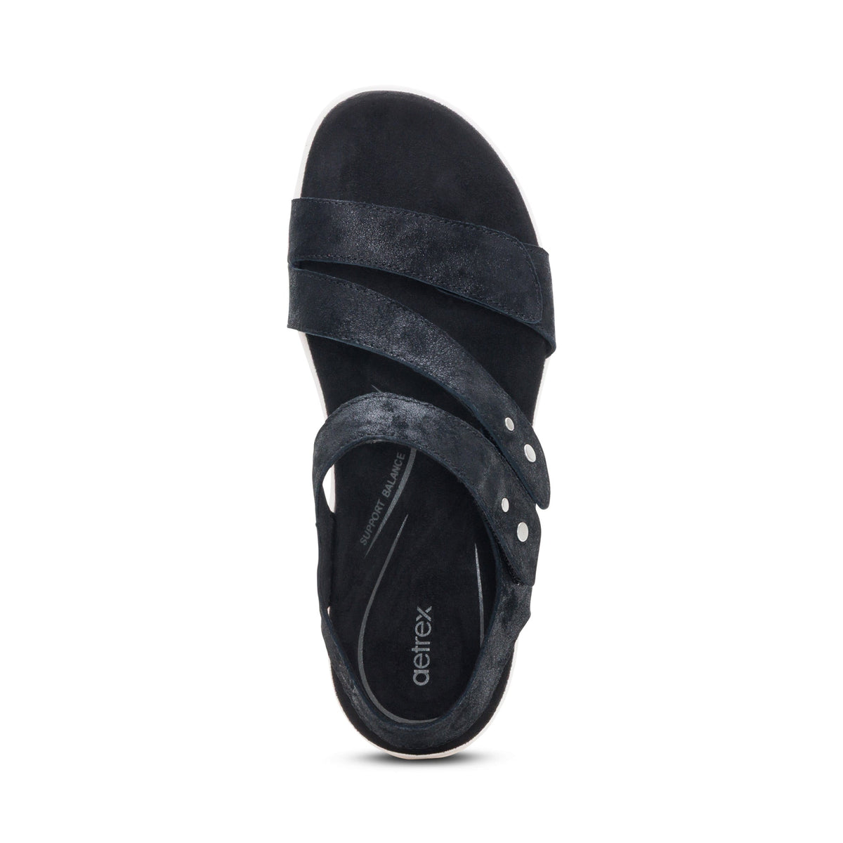 Savannah Adjustable Quarter Strap Sandal - Black