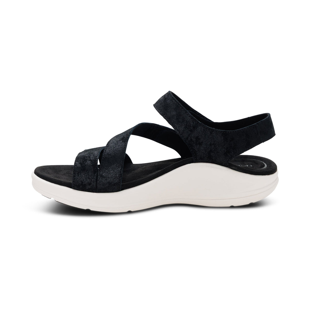 Savannah Adjustable Quarter Strap Sandal - Black