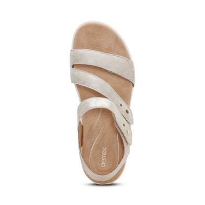 Savannah Adjustable Quarter Strap Sandal - Champagne