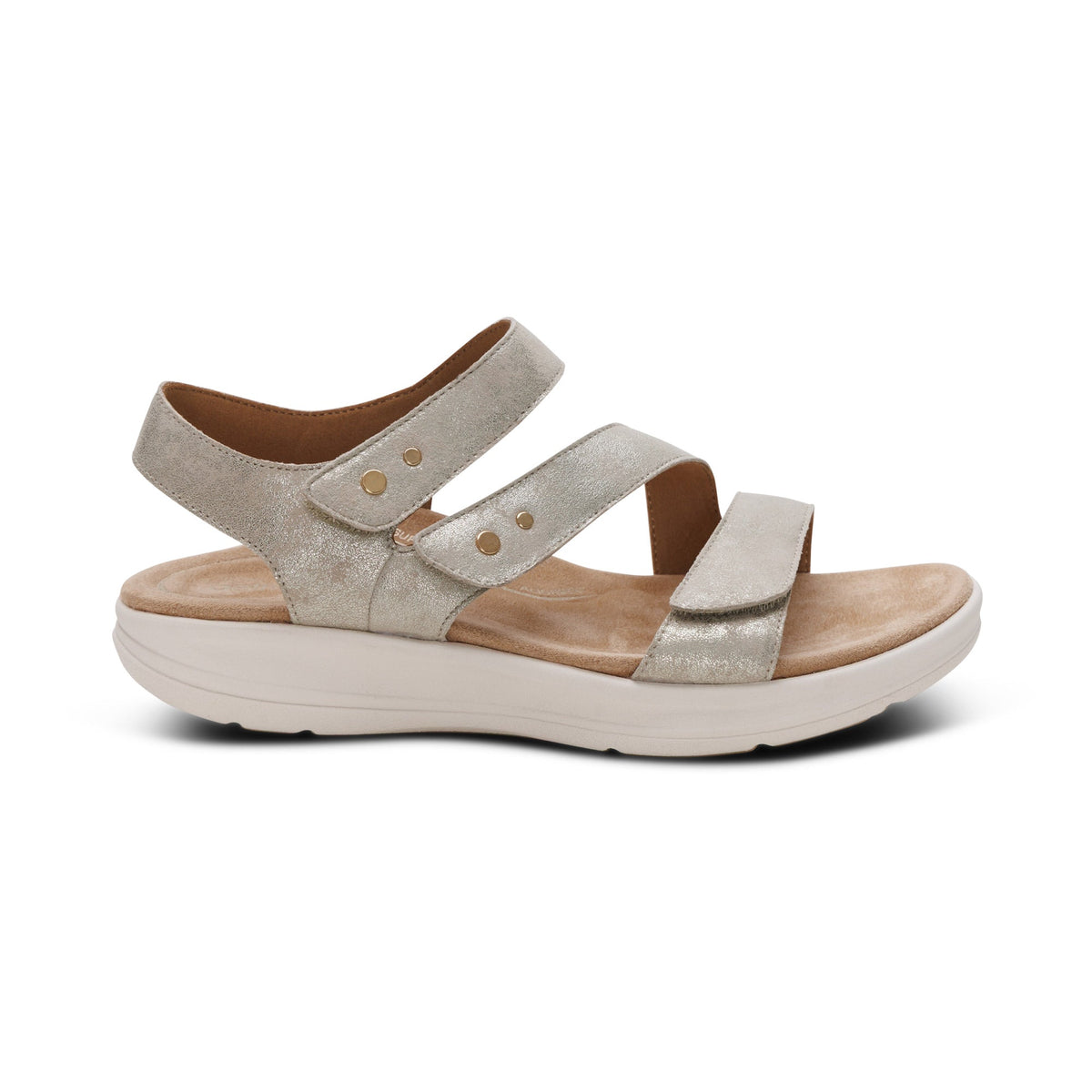 Savannah Adjustable Quarter Strap Sandal - Champagne