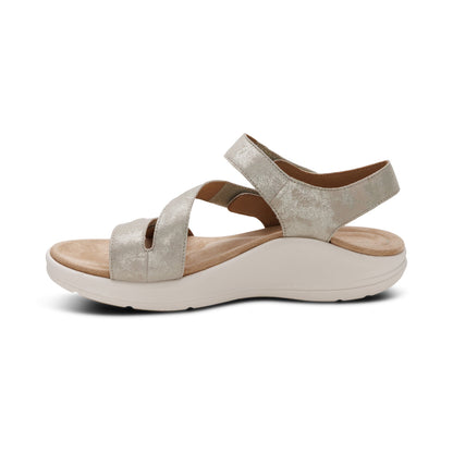 Savannah Adjustable Quarter Strap Sandal - Champagne