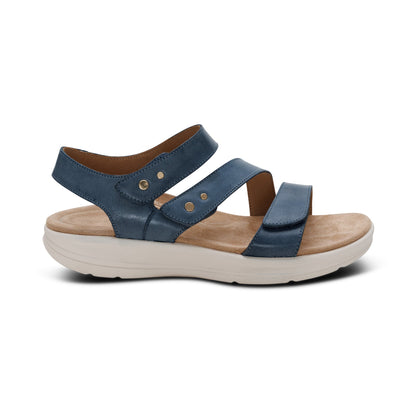 Savannah Adjustable Quarter Strap Sandal - Hazy Blue