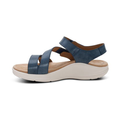 Savannah Adjustable Quarter Strap Sandal - Hazy Blue