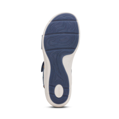 Savannah Adjustable Quarter Strap Sandal - Hazy Blue