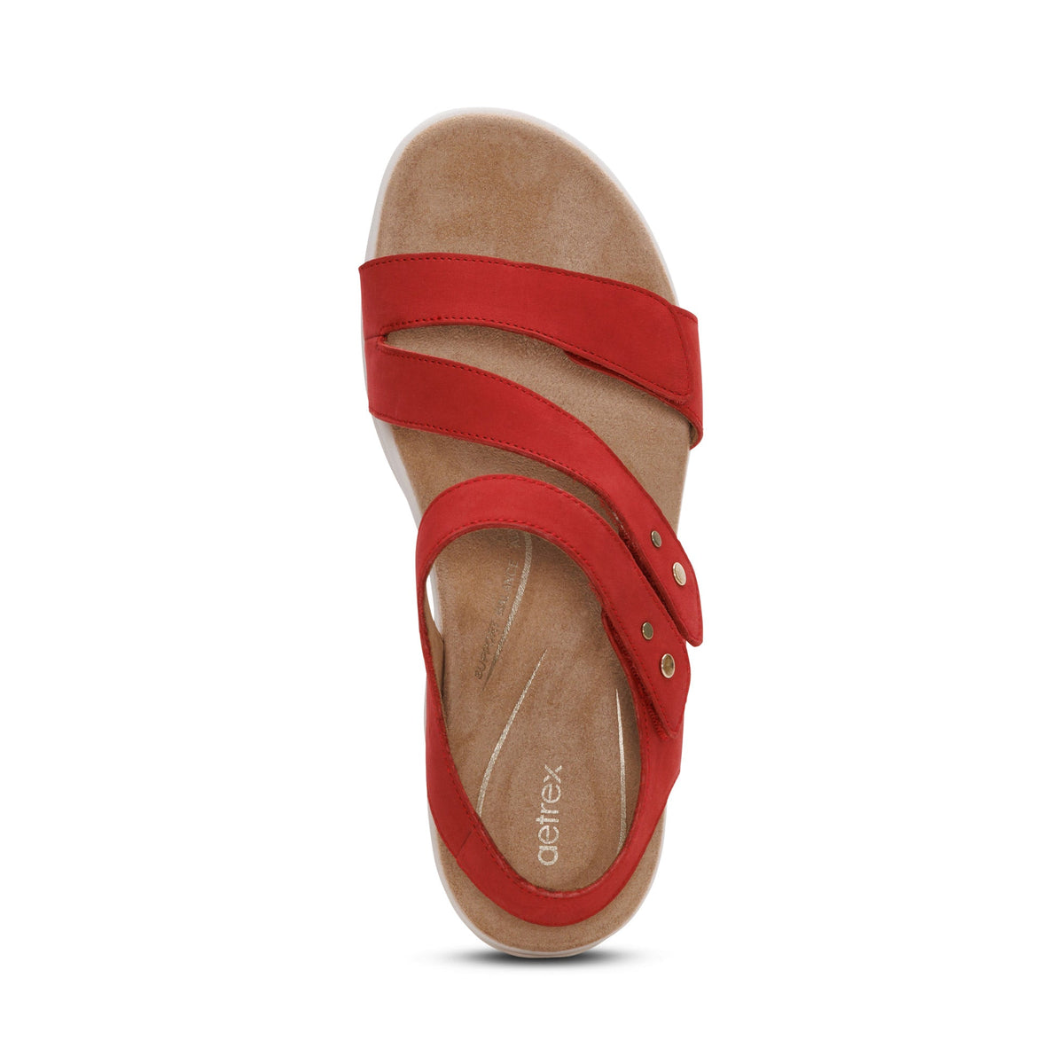 Savannah Adjustable Quarter Strap Sandal - Red