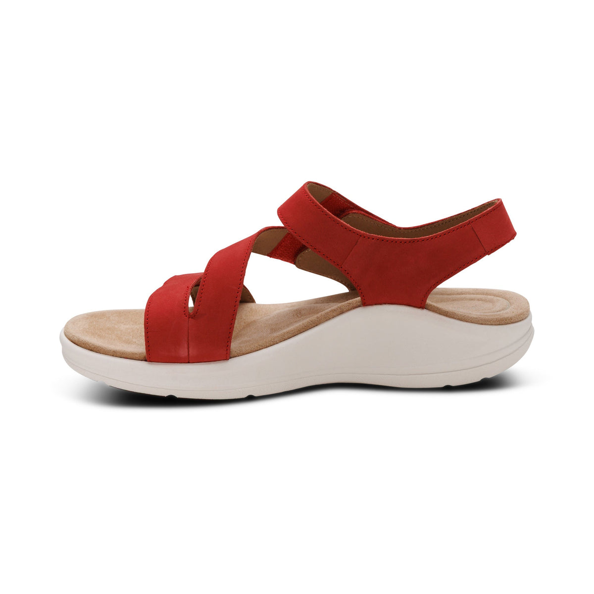 Savannah Adjustable Quarter Strap Sandal - Red