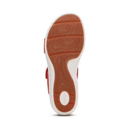 Savannah Adjustable Quarter Strap Sandal - Red