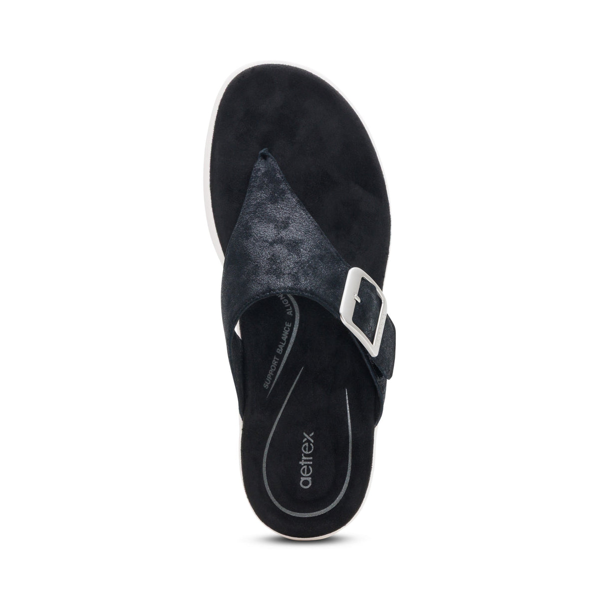 Donna Adjustable Thong Sandal - Black