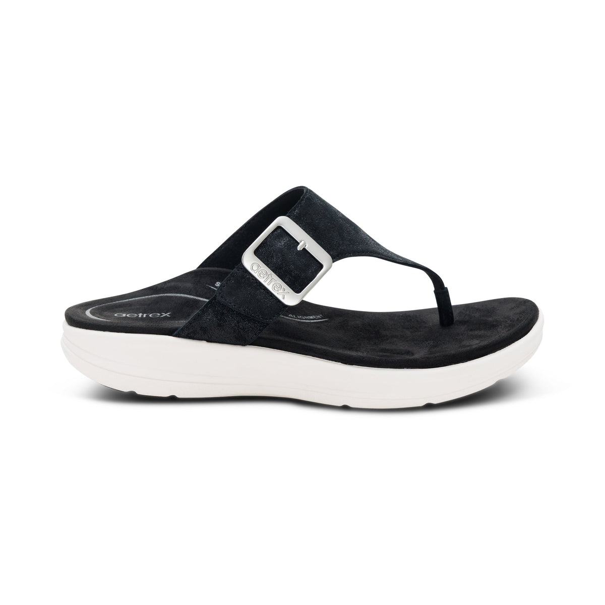 Donna Adjustable Thong Sandal - Black