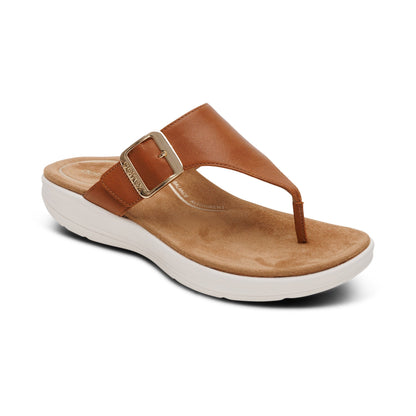 Donna Adjustable Thong Sandal - Cognac