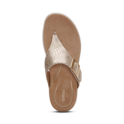 Donna Adjustable Thong Sandal - Champagne
