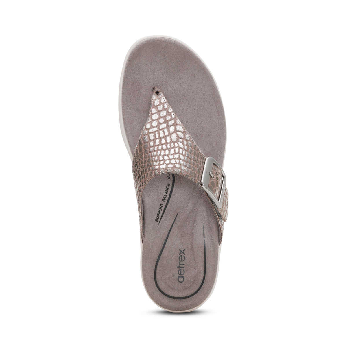 Donna Adjustable Thong Sandal - Pewter Metallic