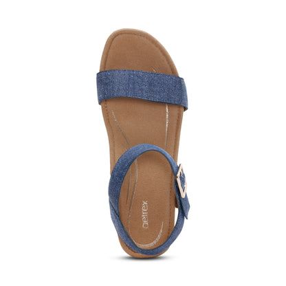 Sydney Quarter Strap Espadrille Wedge - Denim
