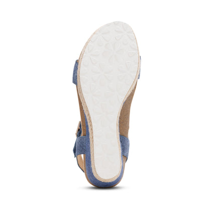 Sydney Quarter Strap Espadrille Wedge - Denim