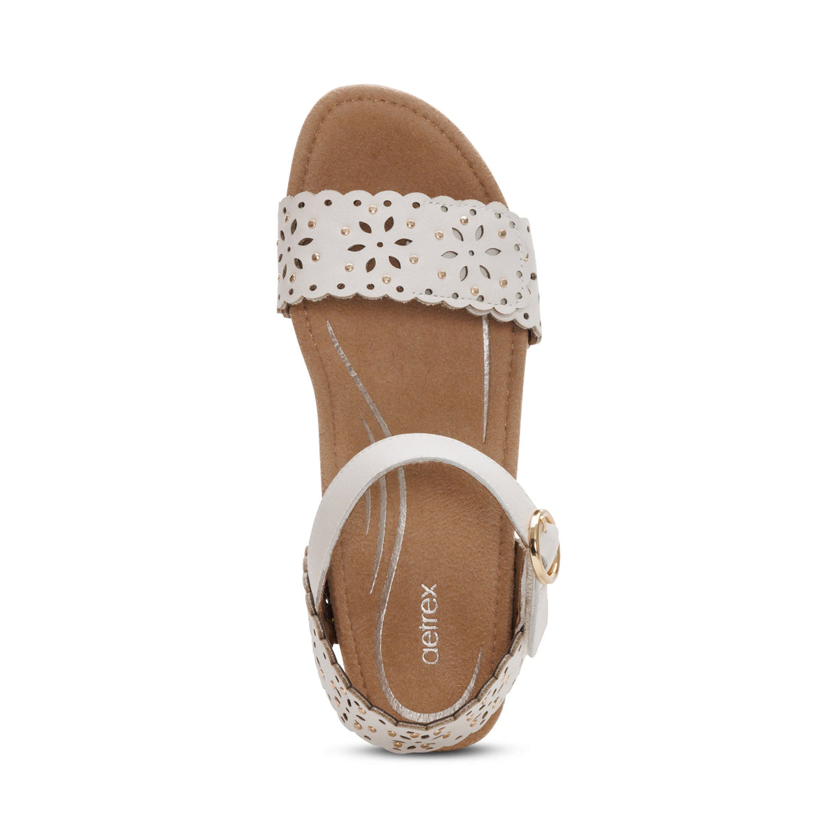 Sydney Quarter Strap Espadrille Wedge - Ivory Cutout