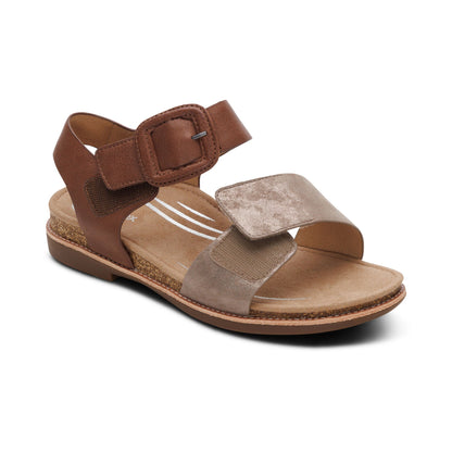 Claire Quarter Strap Sandal - Taupe Multi