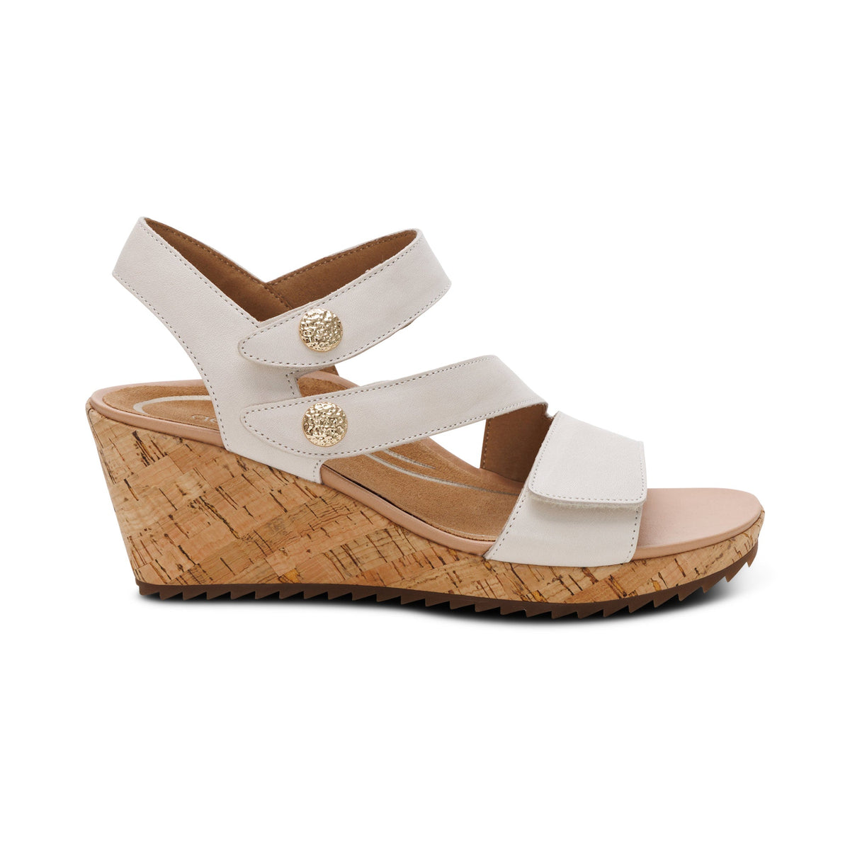 Madelyn Quarter Strap Wedge  - Off White