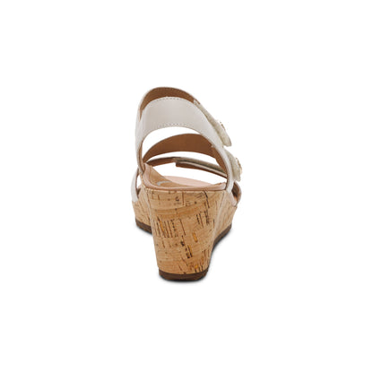 Madelyn Quarter Strap Wedge  - Off White