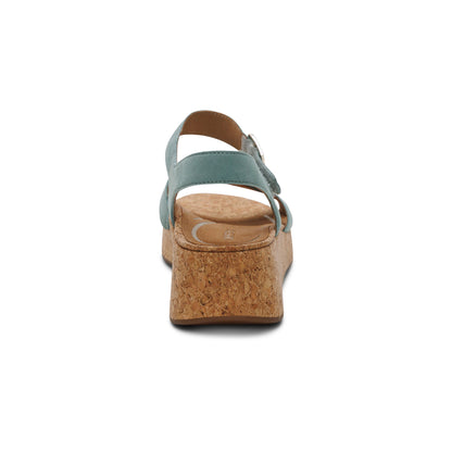 Flora Adjustable Quarter Strap Wedge  - Sage