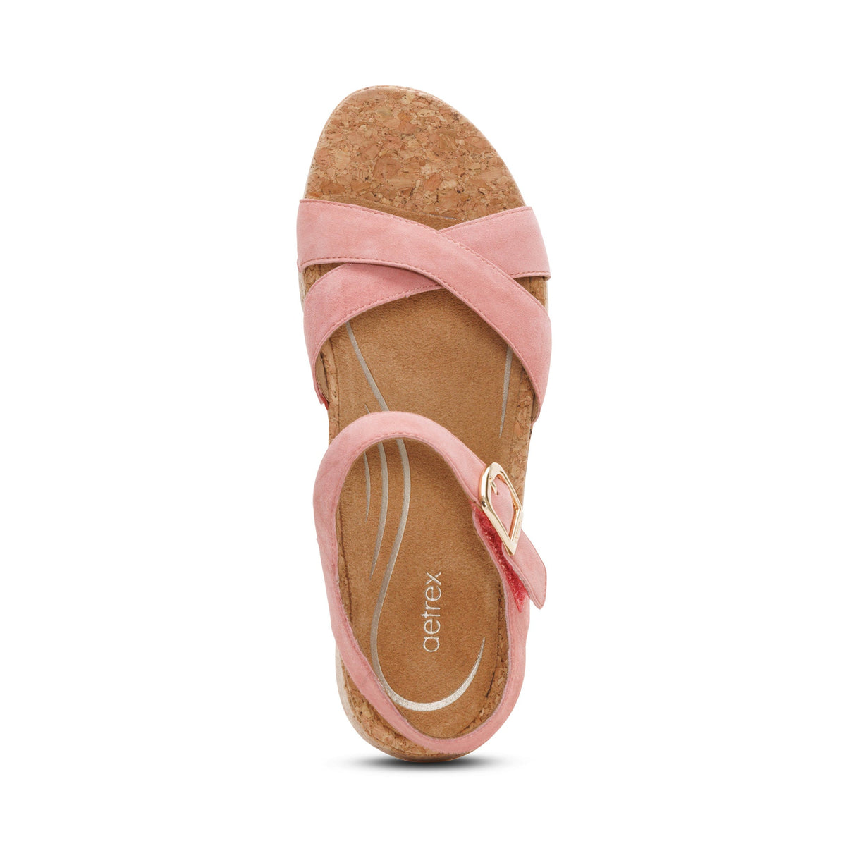 Flora Adjustable Quarter Strap Wedge  - Antique Rose