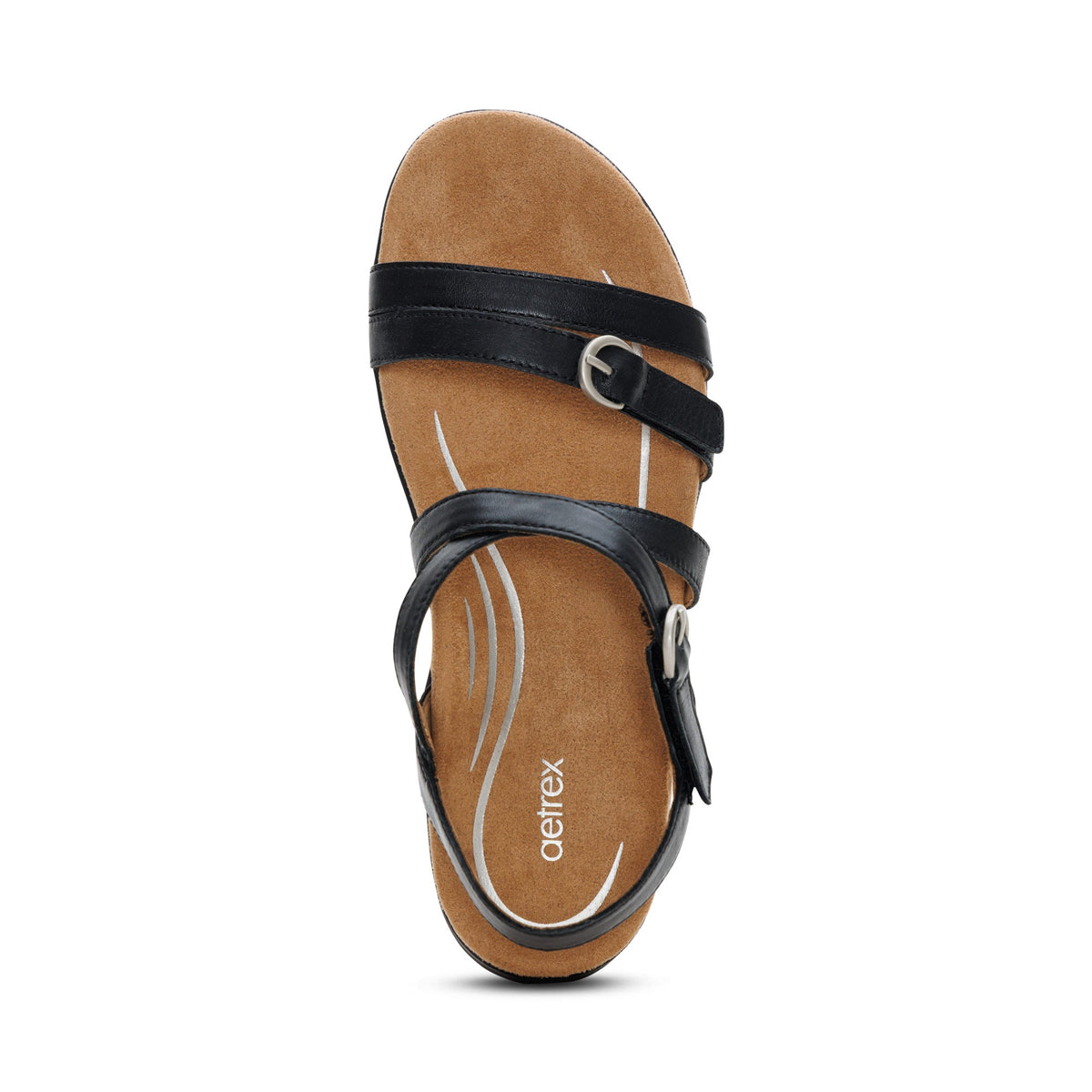 Hadley Adjustable Quarter Strap Sandal - Black