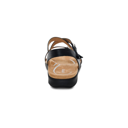 Hadley Adjustable Quarter Strap Sandal - Black