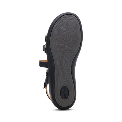 Hadley Adjustable Quarter Strap Sandal - Black