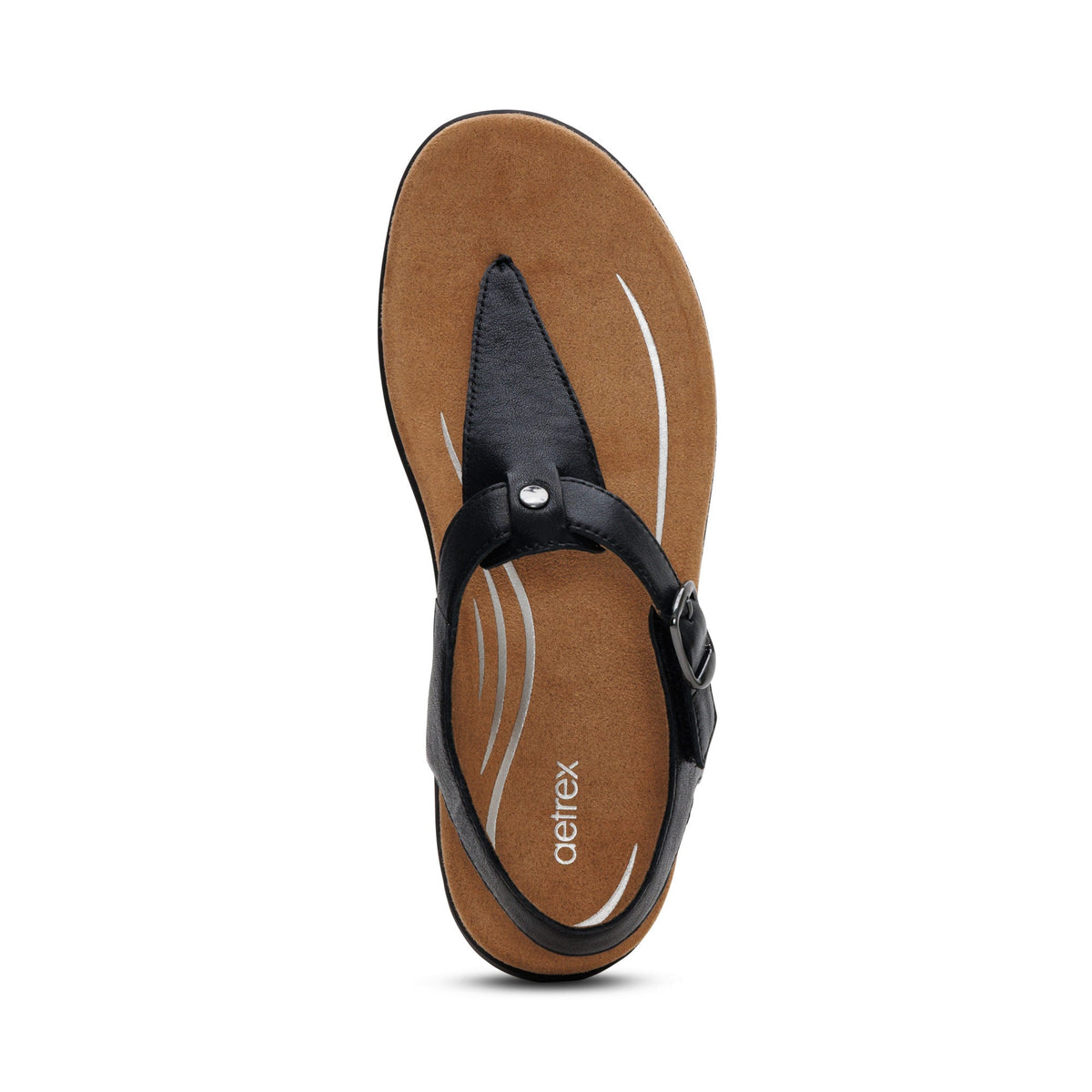 Tracey Adjustable Thong Sandal - Black