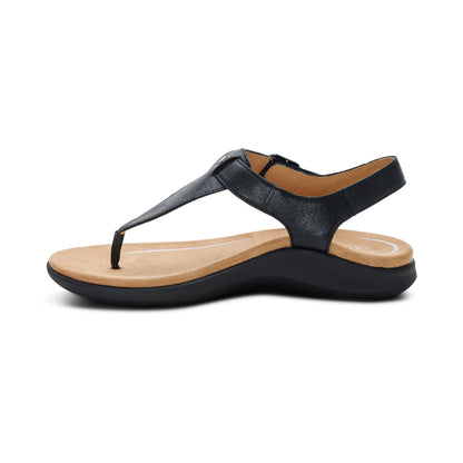 Tracey Adjustable Thong Sandal - Black